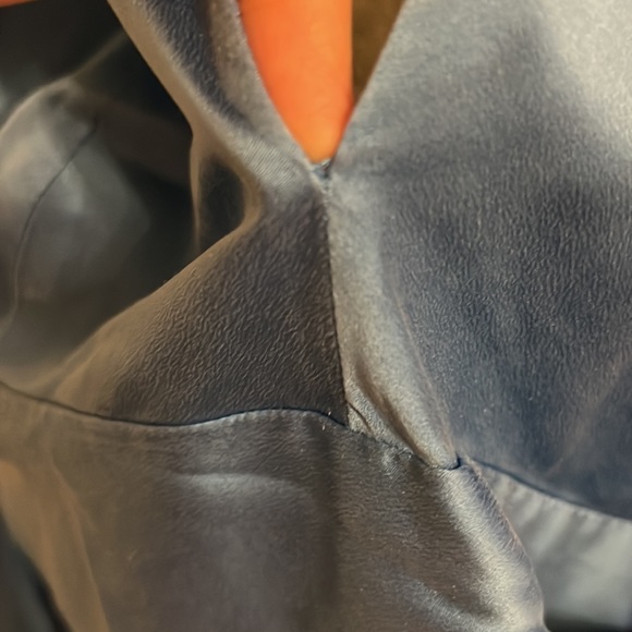 New - The Sei  Cross Wrap Halter Gown blue silk - Picture 10 of 16